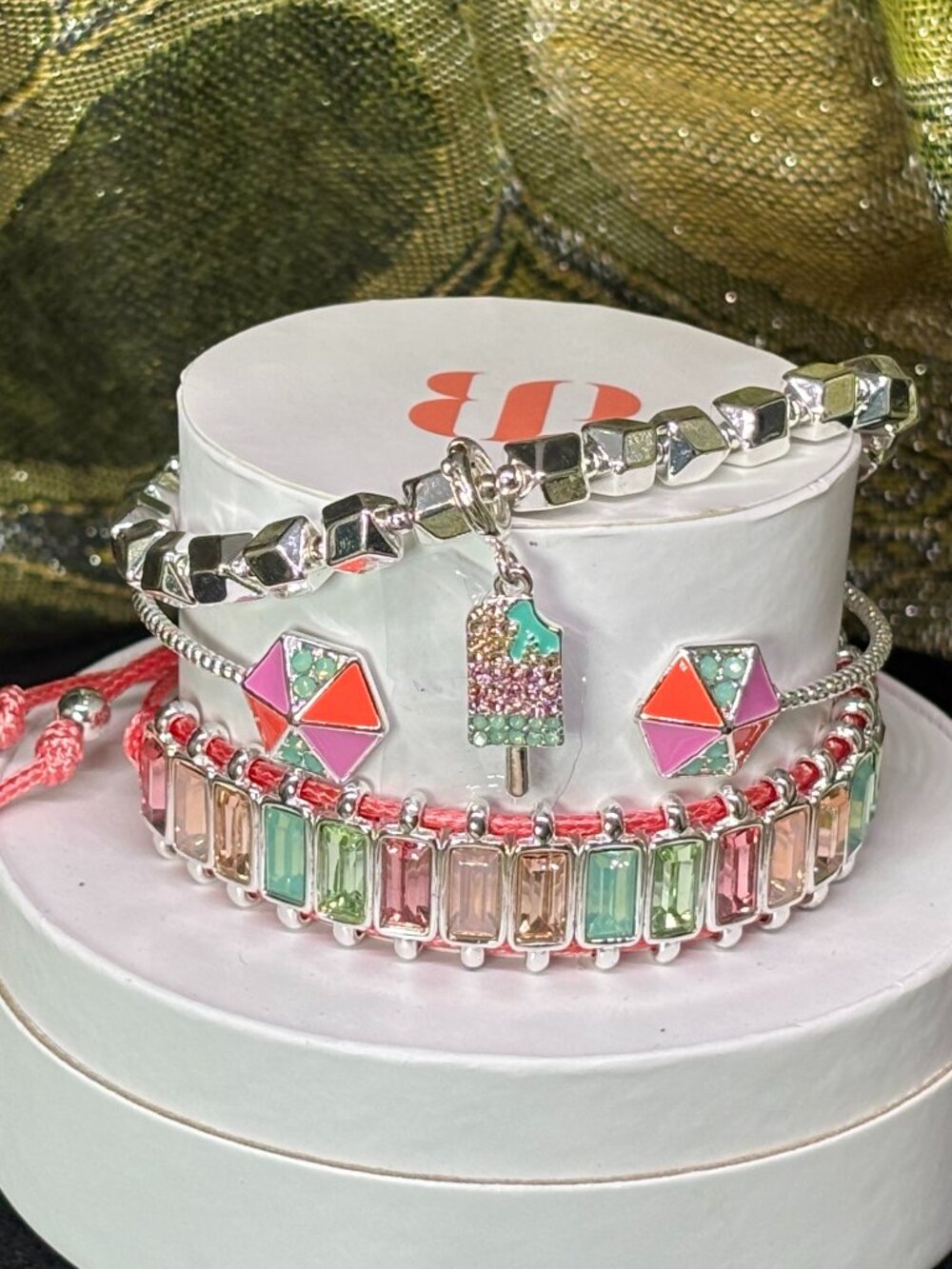 Bomb Party "Summer Days Ahead" Summer Stacks 3 Bracelet Set with Popsicle Charm